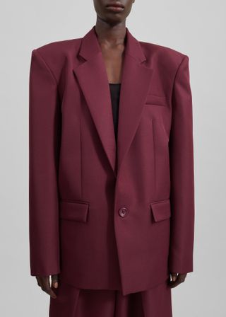 The Frankie Shop, Jun Blazer in Burgundy