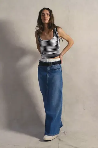 We the Free Come as You Are Denim Maxi Skirt