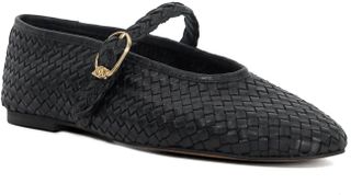 Dune , Headline Leather Woven Mary Jane Ballet Flats