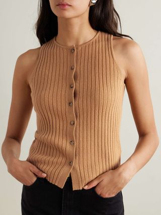 Ribbed Cashmere Vest