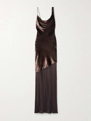 Beaton Draped Velvet and Chiffon Gown