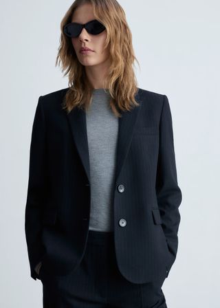 MANGO, Pinstripe Suit Blazer - Women | Mango United Kingdom