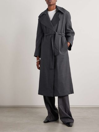 Jane Belted Double-Breasted Wool-Blend Trench Coat