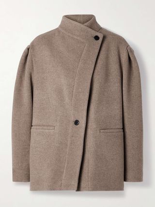 Jabadi Asymmetric Wool-Blend Felt Coat