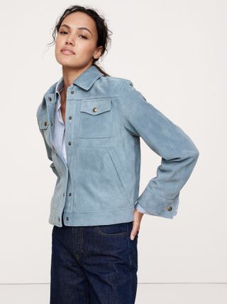 Banana Republic, Relaxed Suede Trucker Jacket