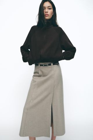 Midi Skirt With Belt