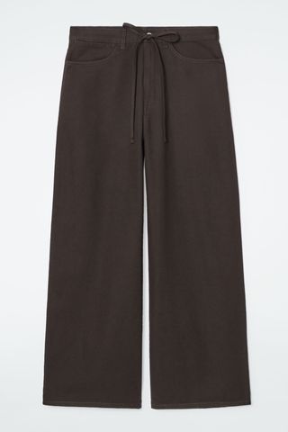 Wide-Leg Drawstring Trousers