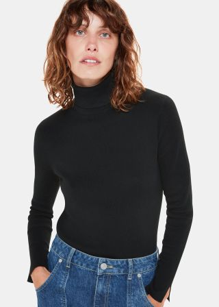 Black Maja Knitted Polo Neck Knit