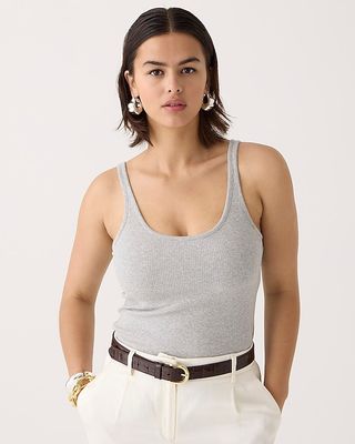 Vintage Rib Shelf-Bra Tank Top