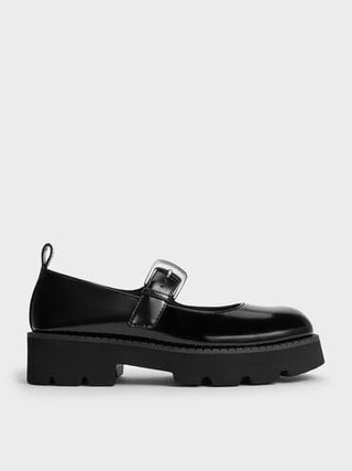 Buckled Ridged-Sole Chunky Mary Janes