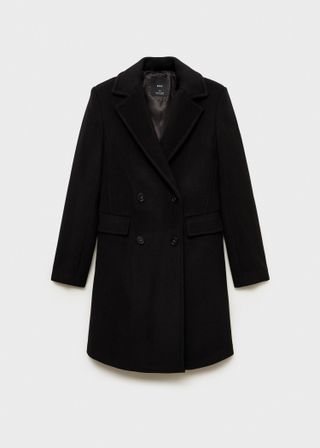 MANGO, Double-Breasted Midi Wool Coat