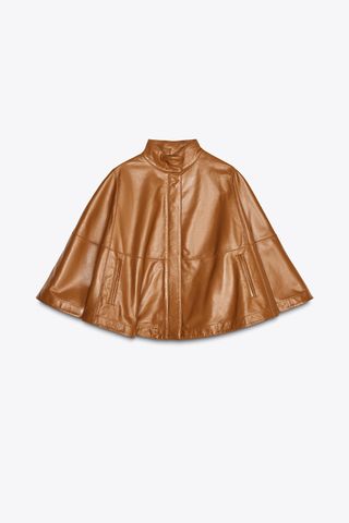 100% Leather Zipper Cape