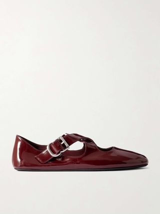 Criss Cross Patent-Leather Ballet Flats