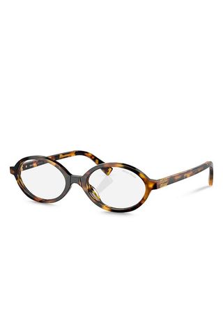 Miu Miu Regard Oval Blue Light Glasses, 50mm