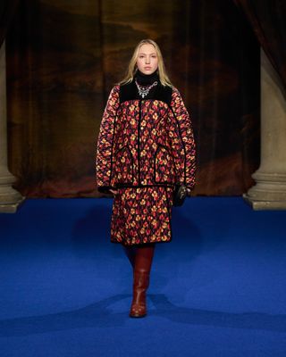 a model walks the Burberry fall/winter 2025 runway show during London Fashion Week