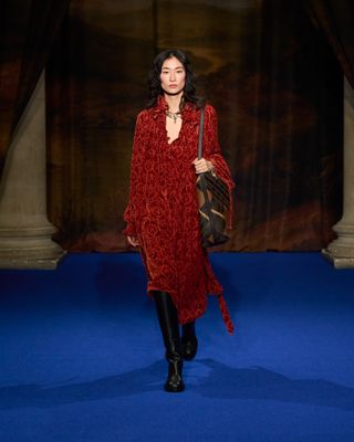 a model walks the Burberry fall/winter 2025 runway show during London Fashion Week