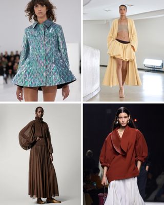 Luxury Spring Trends 2025: A selection of Loewe; Alaïa, Loro Piana and Bottega Veneta runway and collection imagery for spring/summer 2025