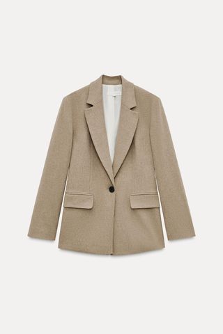 Straight Cut Shoulder Pad Blazer