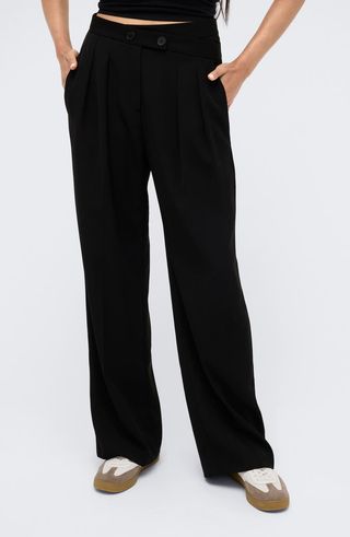 Crisscross Waist Wide Leg Pants