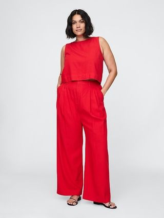 Gap 365 High Rise Linen-Blend Trousers