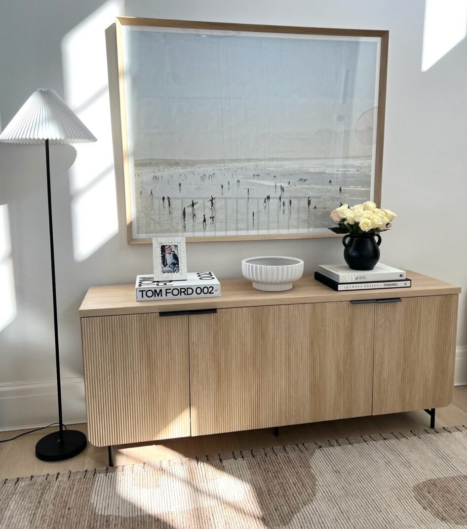 Christine Andrew's home entryway table and decor