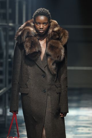 Prada AW25 fur collar coat