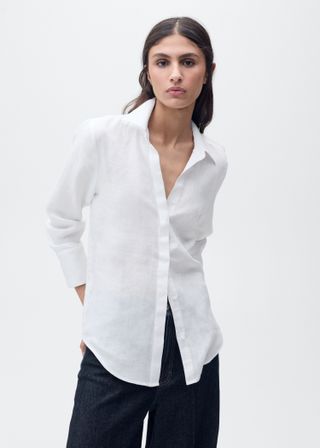 MANGO, Regular Linen Shirt