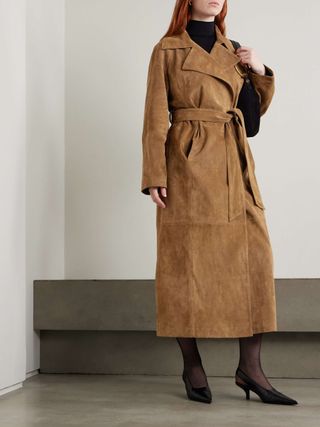 Althea Belted Suede Coat