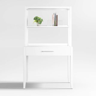 Crate & Kids, Ever Simple Modular White Wood Kids Desk with Hutch