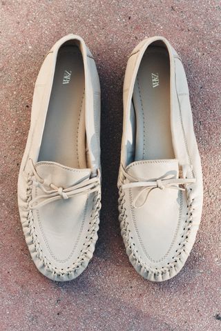 Gathered Soft Leather Loafers