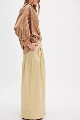 Paige Pleated Pull-On Trousers