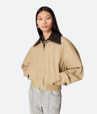 Women's Cotton Twill Blouson in Beige