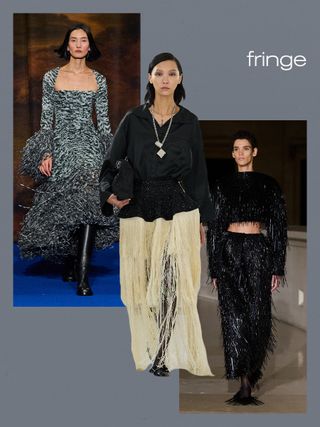 London Fashion Week Trends: Women wearing fringe details