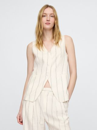 Gap, Linen-Blend Longline Vest