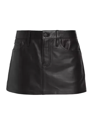 Leather Five-Pocket Miniskirt