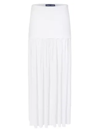 Paige Pleated Crêpe Chiffon Maxi Skirt