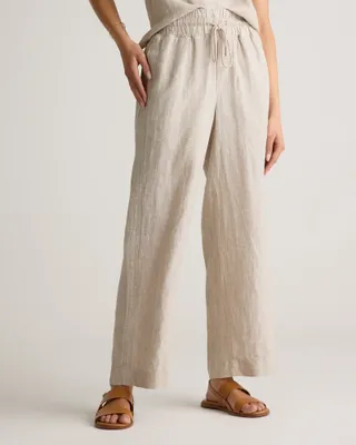 100% European Linen Wide Leg Pants