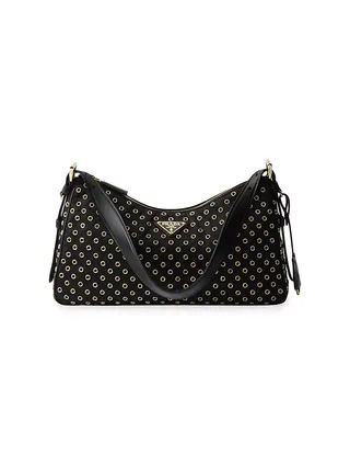 Aimée Large Re-Nylon Shoulder Bag With Grommet Detail