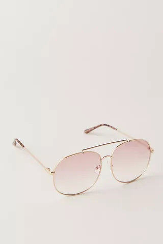 Pasadena Oversized Metal Aviator Sunglasses