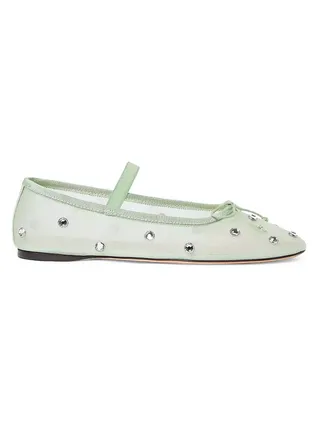 Leonie Crystal Mesh Ballet Flats