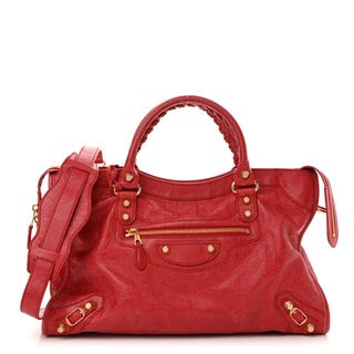 Balenciaga Agneau Giant 12 Gold Hardware City Rouge Cardinal