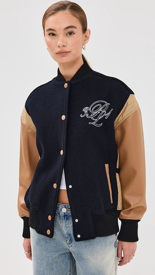 3.1 Phillip Lim Boxy Fit Varsity Bomber Jacket