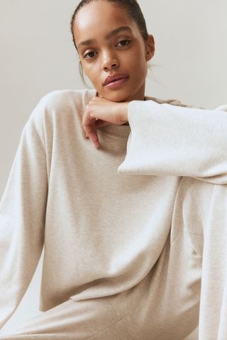 Oversized Curved-Hem Sweater