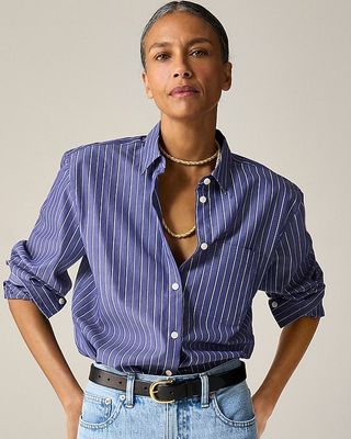 Garçon Classic Shirt in Striped Cotton Poplin