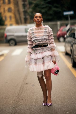 Milan Fashion Week Street Style: Pink