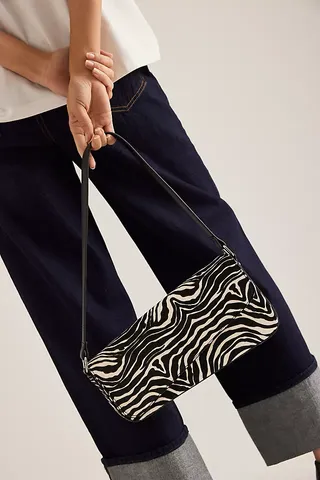 Animal Print East West Leather Shoulder Bag