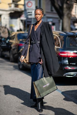 Milan Fashion Week Street Style: Belted jackets.