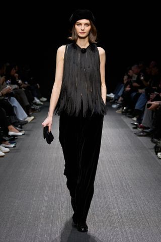 Armani AW25 black fringed top