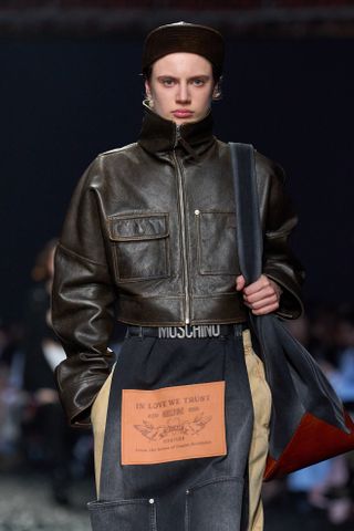 Milan fashion week AW25 trends brown leather