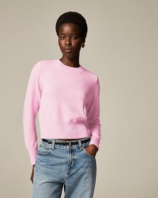 Cashmere Shrunken Crewneck Sweater